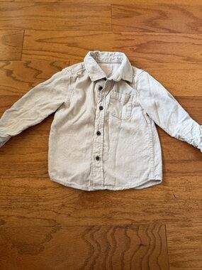Kids' Beige Button-Up Shirt